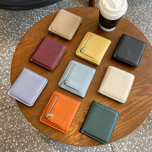 Women's Short Leather Wallet Large Capacity