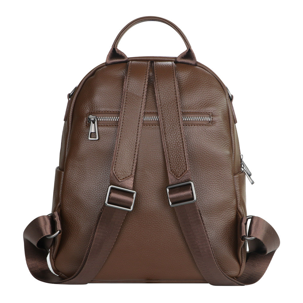 First Layer Cowhide Women's Backpack Leather Large Capacity
