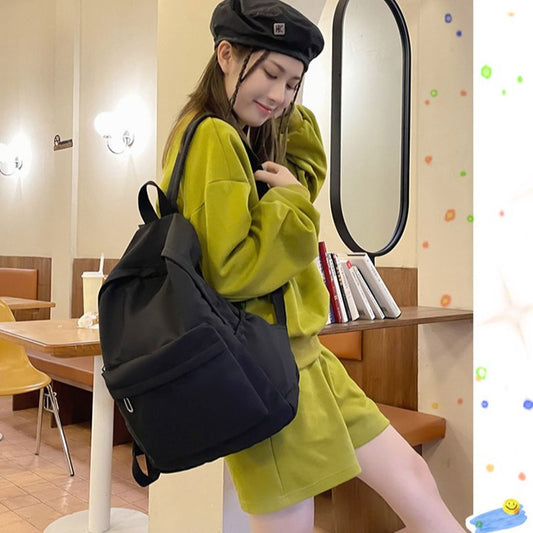 Large-capacity Backpack Simple Solid Color Casual