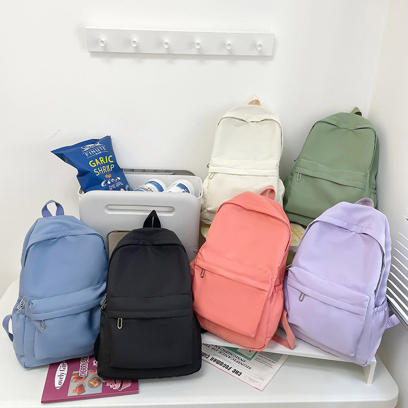 Large-capacity Backpack Simple Solid Color Casual