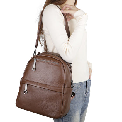 First Layer Cowhide Women's Backpack Leather Large Capacity