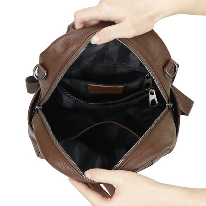 First Layer Cowhide Women's Backpack Leather Large Capacity